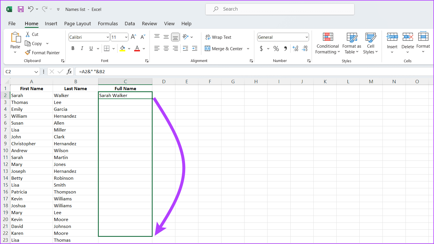 To use the same formula click on the bottom right corner of the cell and drag the small square down to copy the formula into the rest of the corresponding cells