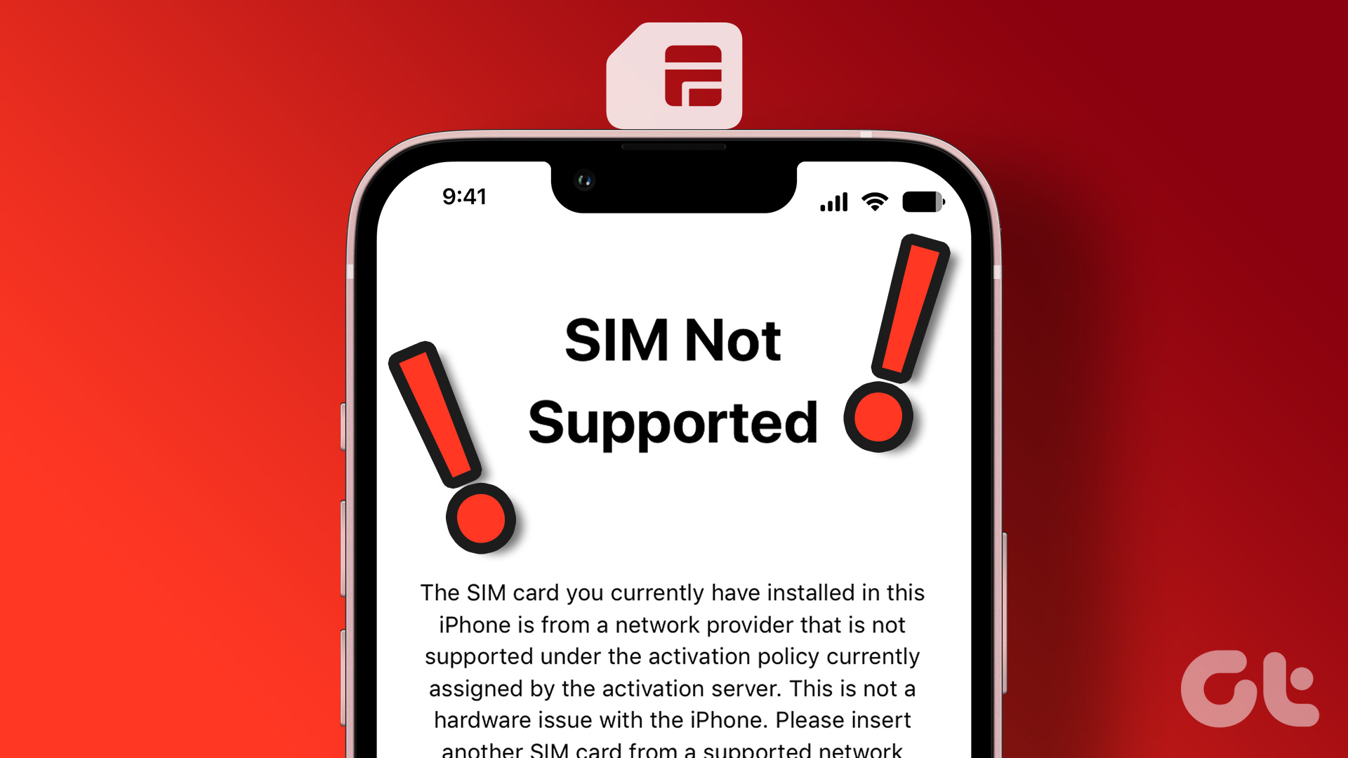 SIM not supported iPhone