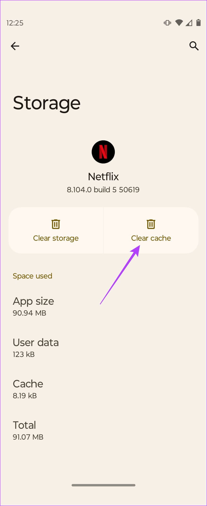 Tap Clear cache