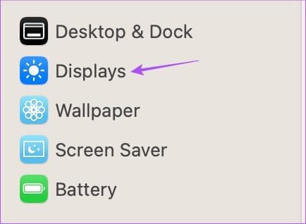 displays settings mac