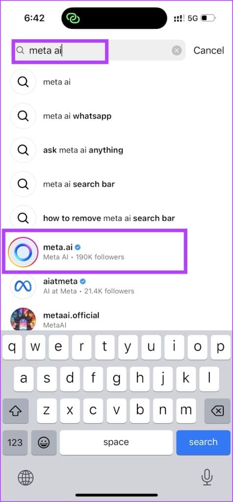 Meta AI Search