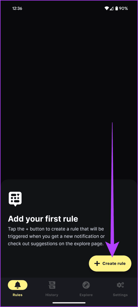 3.1 tap on the Create Rule option at the bottom