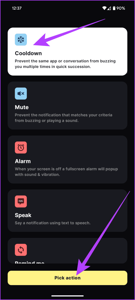 5.2 Here select Cooldown and then tap on Pick action