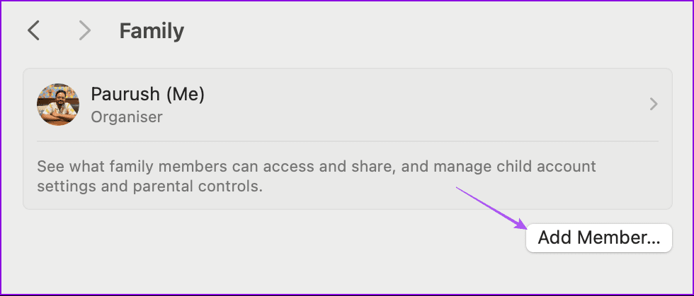 add member family sharing mac