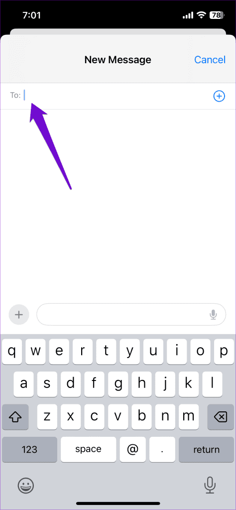 Add Recipient in Messages App