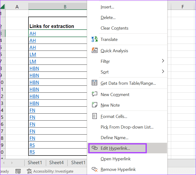 best ways to extract a URL from hyperlinks in Microsoft Excel 2