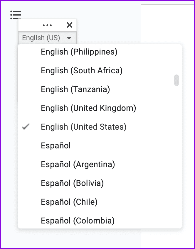 change voice typing language google docs