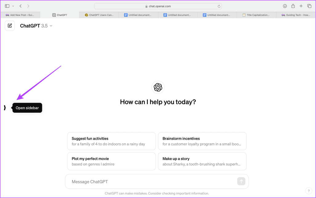 chatgpt sidebar