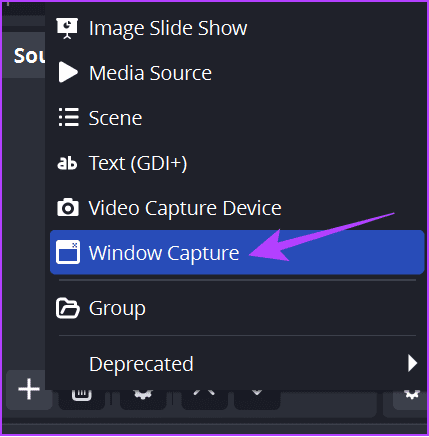 Choose Window capture