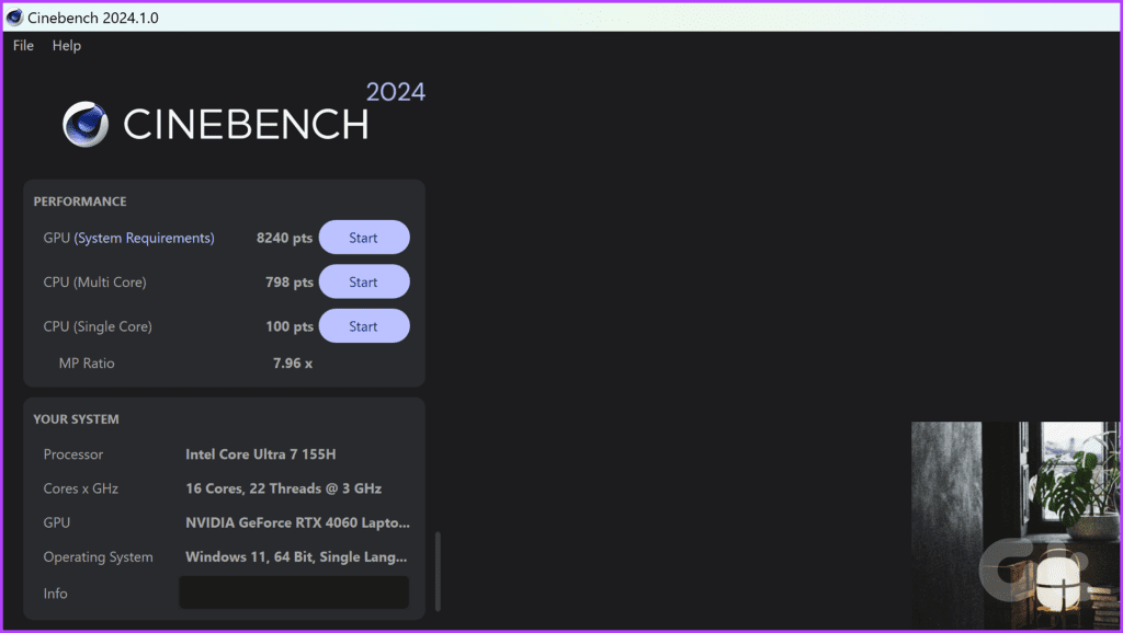 Cinebench 2024 HP Omen Transcend 14 Review 1