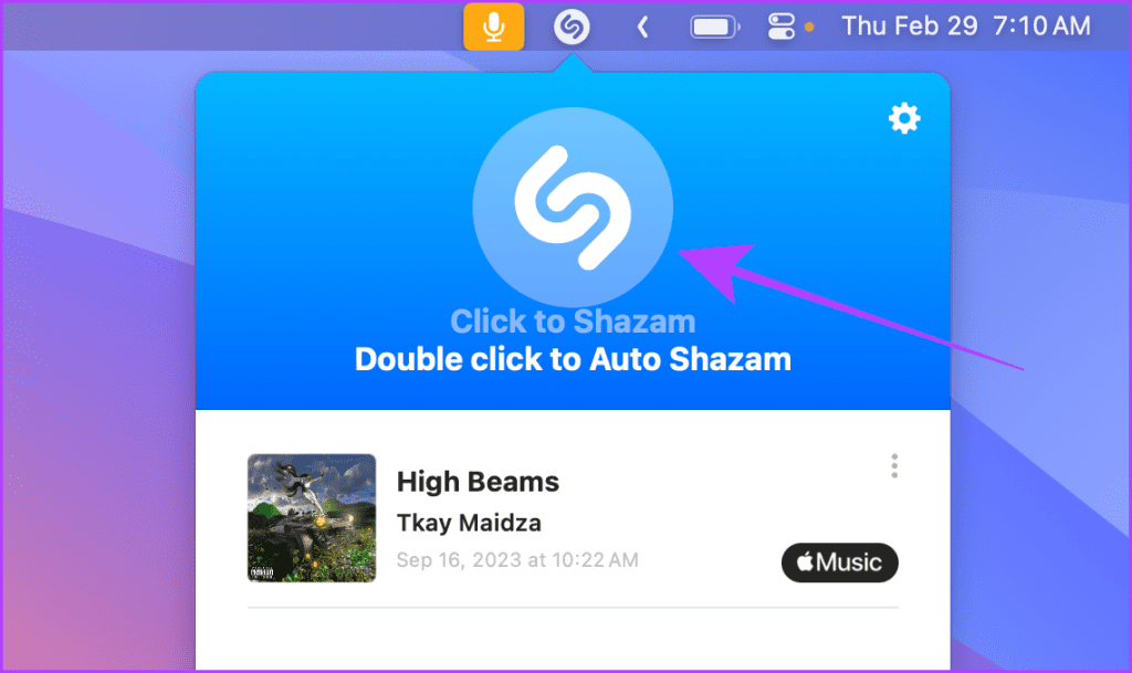 Click the Shazam Logo