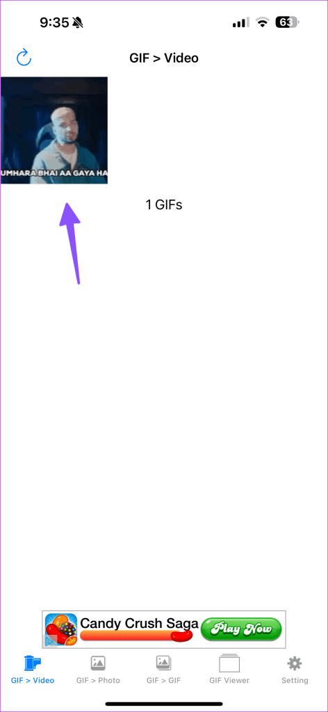 convert GIF to video on iPhone 1