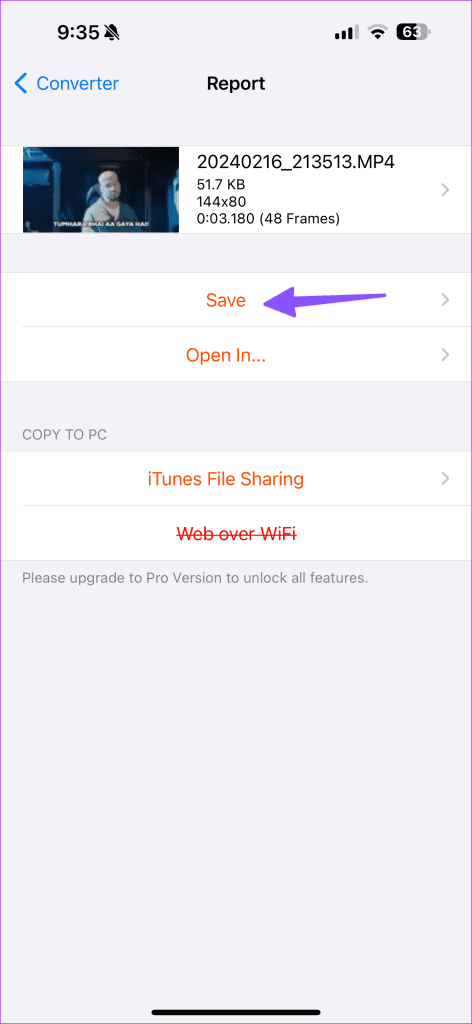 convert GIF to video on iPhone 3