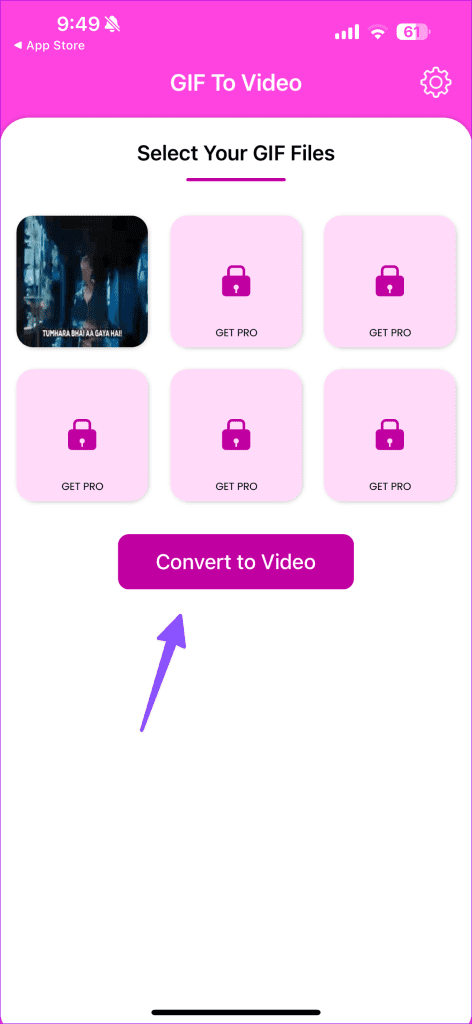 convert GIF to video on iPhone 5