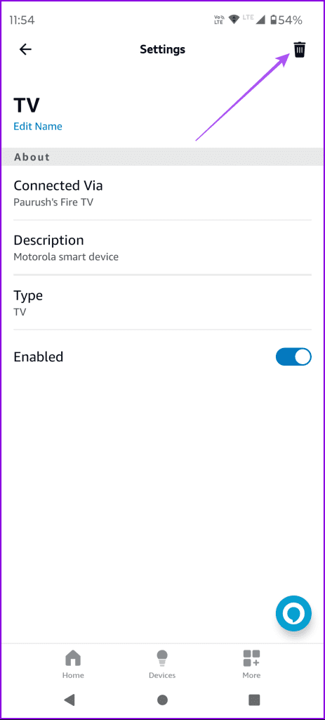 delete device alexa app