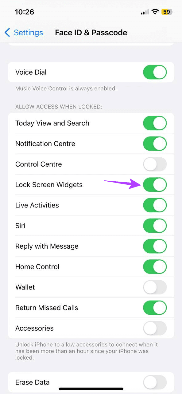 Disable lock screen widgets