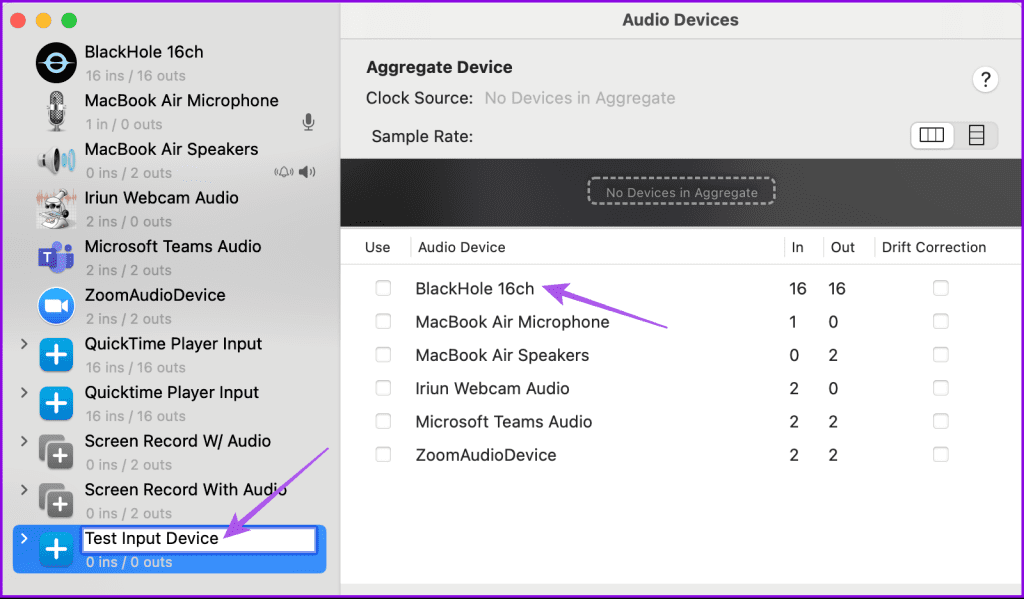enable blackhole 16ch for input device mac