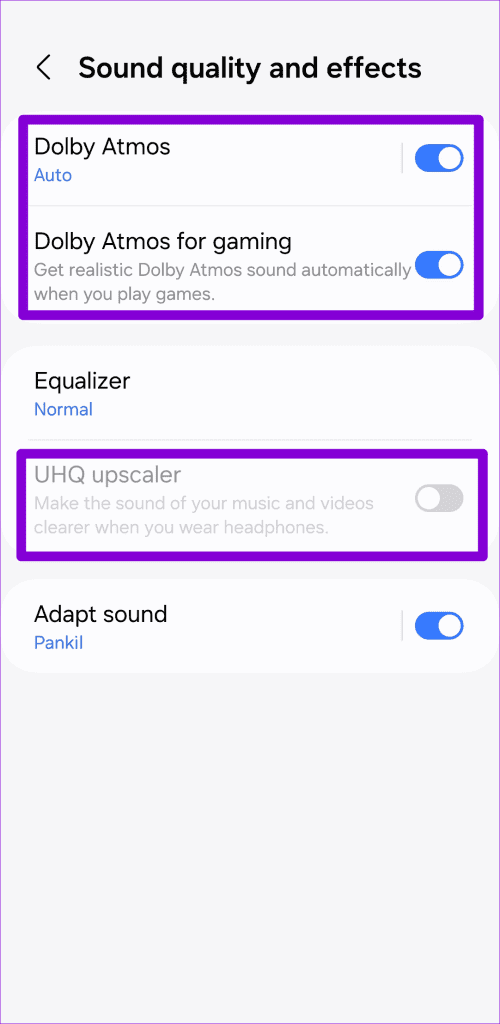 Enable Dolby Atmos and UHQ Upscaler on Samsung Phone 500x1024 1