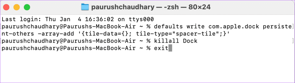 exit terminal spacer document side dock mac