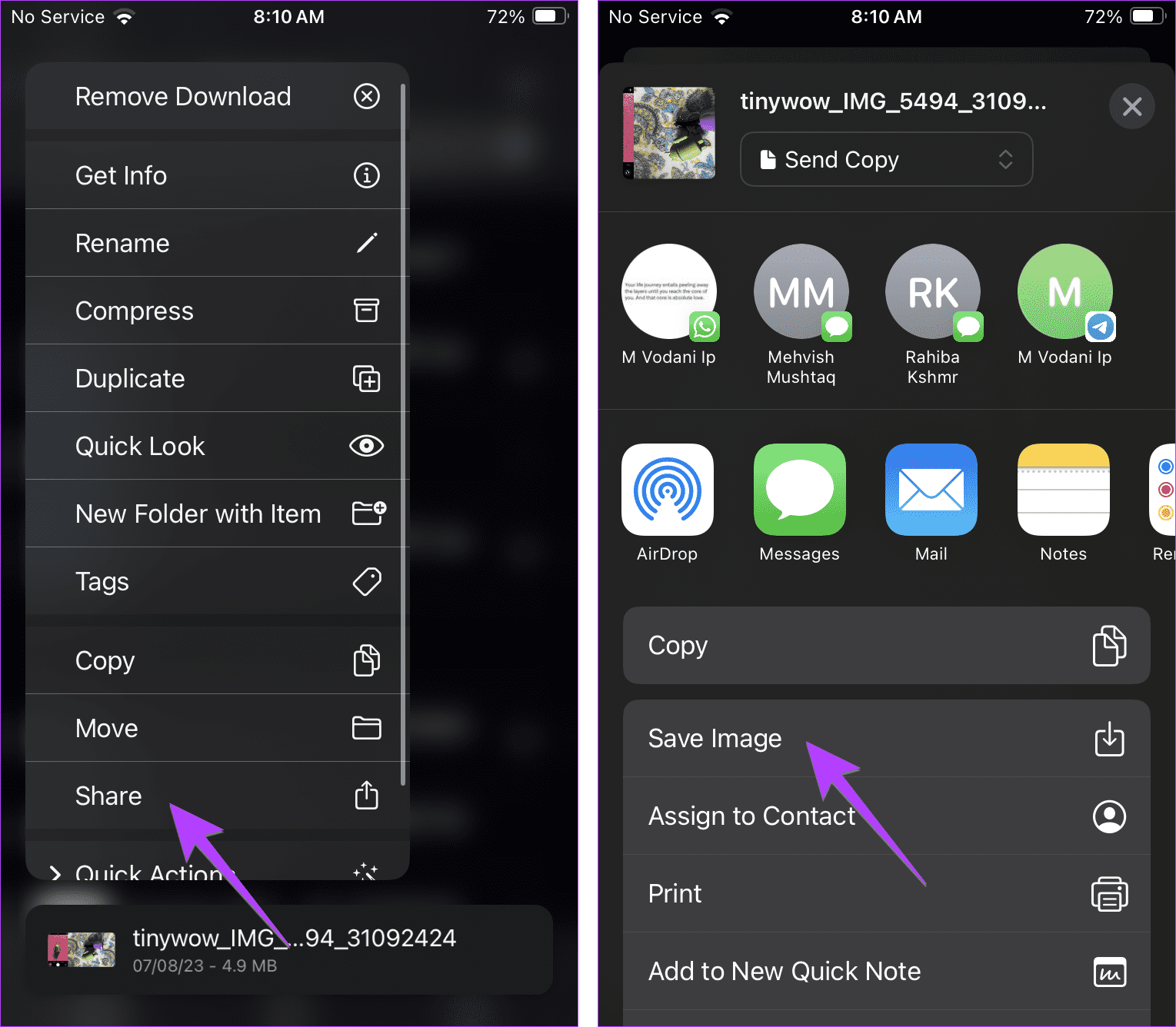 Files app Cloud folder save to camera roll