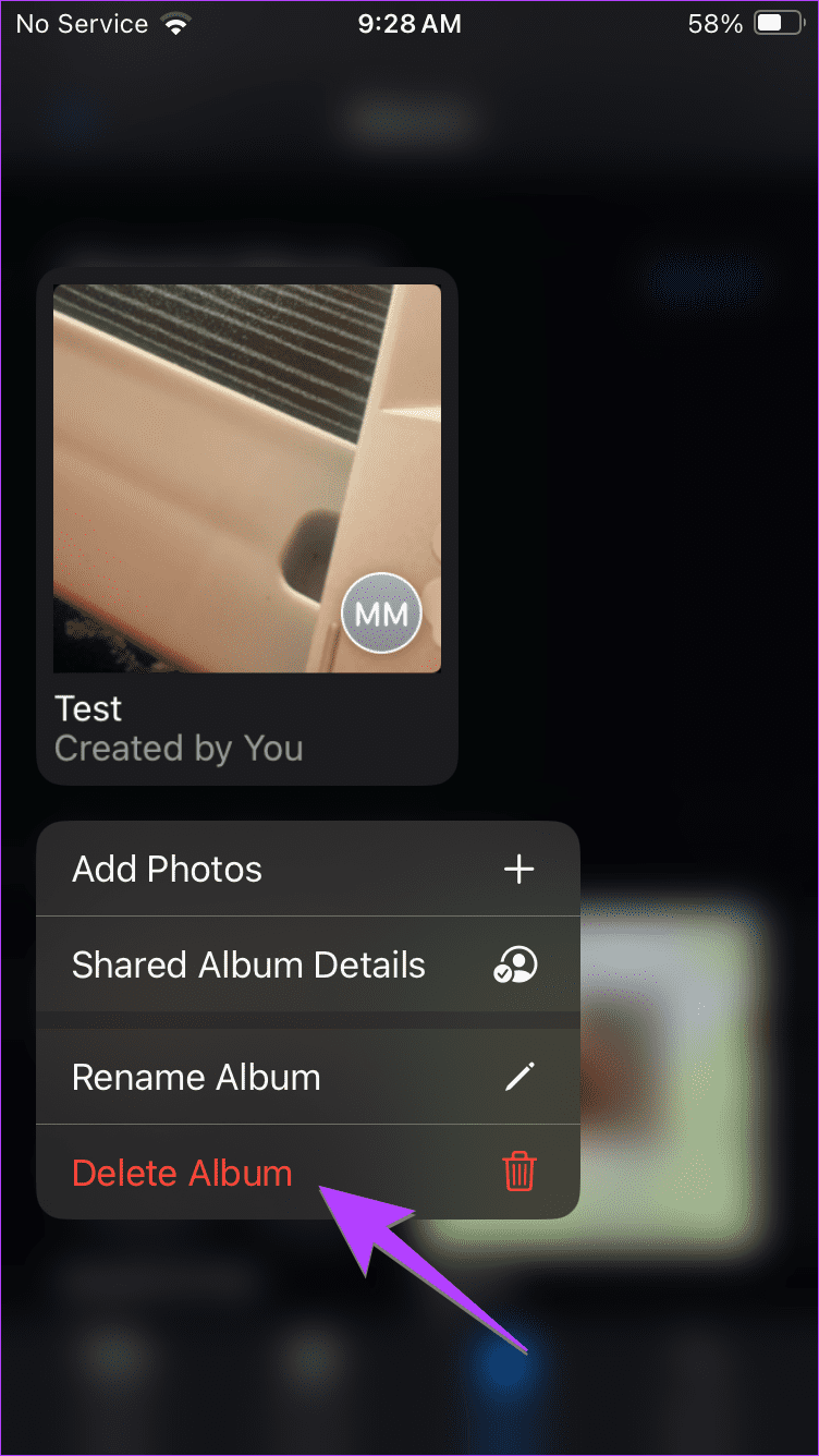 Files app delete album