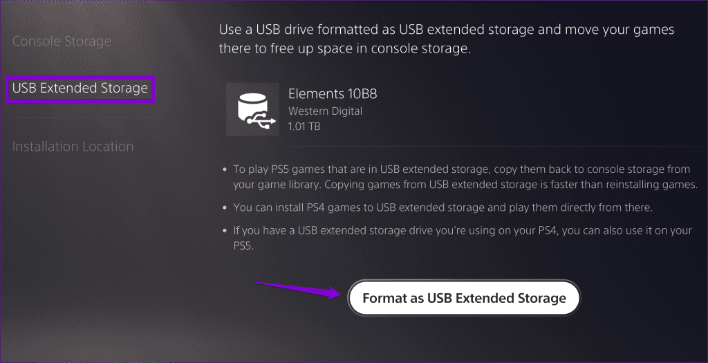Format Hard Drive As External Storage on PS5
