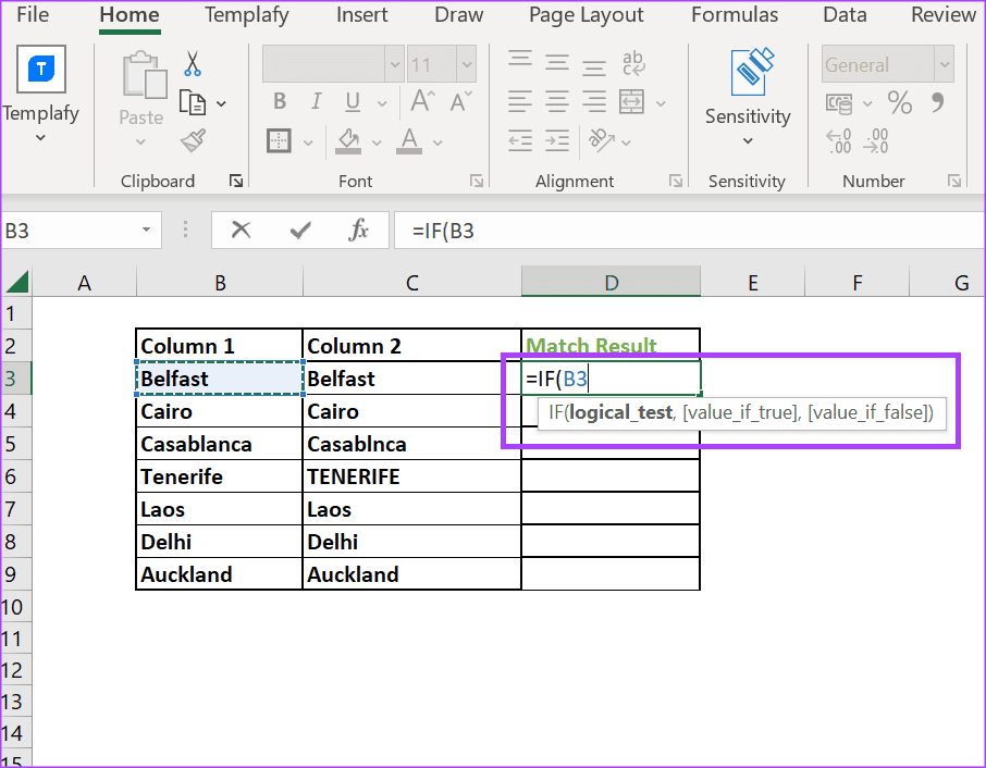 how to compare columns in excel 11