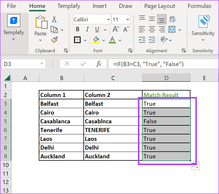 how to compare columns in excel 15