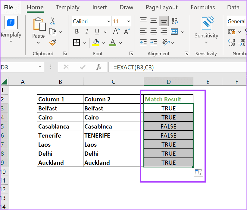 how to compare columns in excel 5