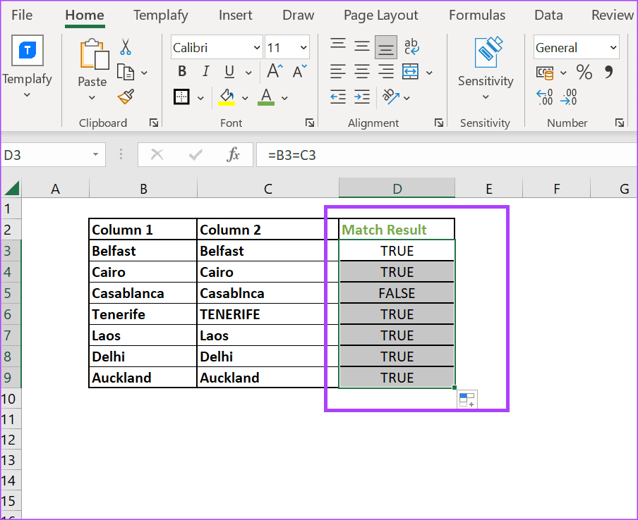 how to compare columns in excel 9