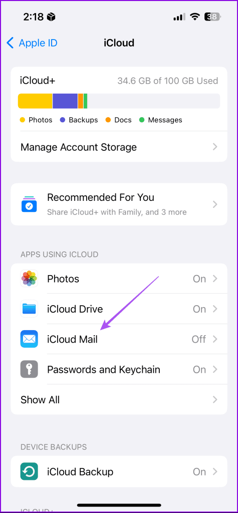 icloud mail icloud settings iphone