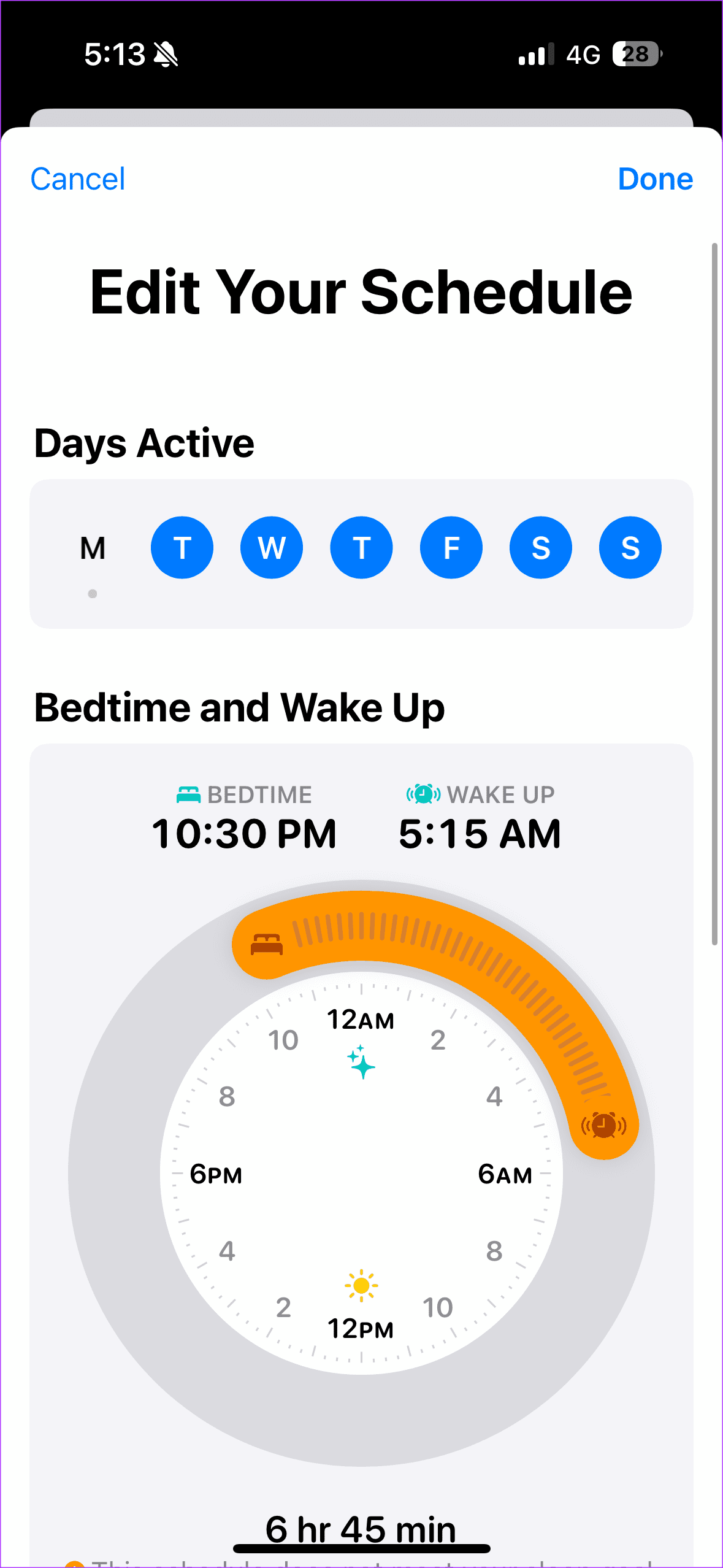 Set Sleep Schedule