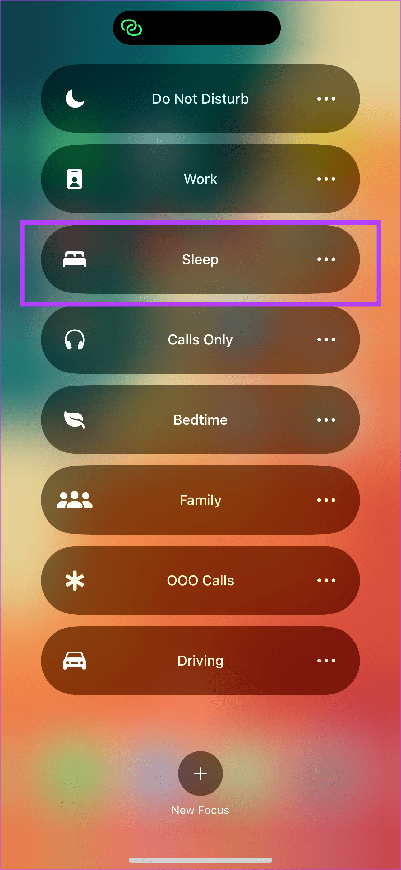 Enable Sleep Focus