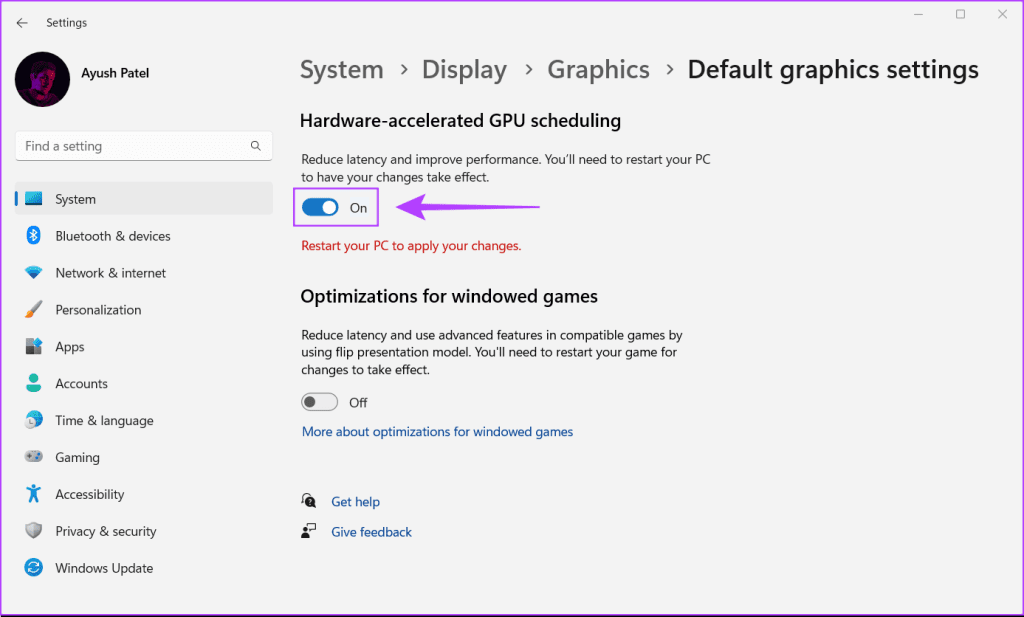 you need to enable Hardware-Accelerated GPU Scheduling