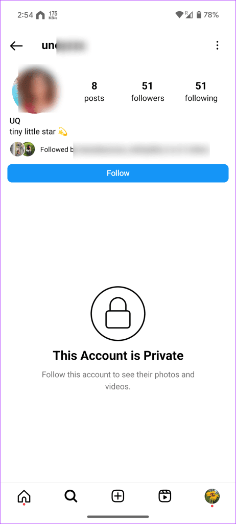 Instagram private account