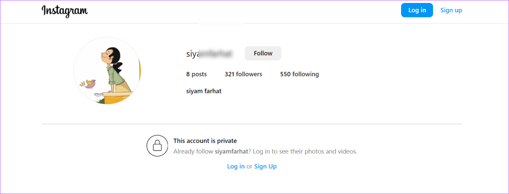 Instagram private account check from browser