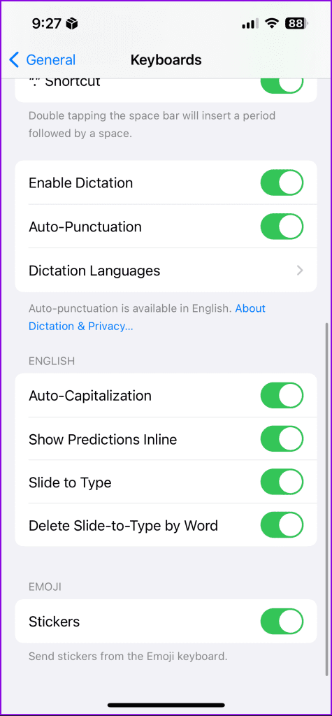 keyboard settings iphone 2 1