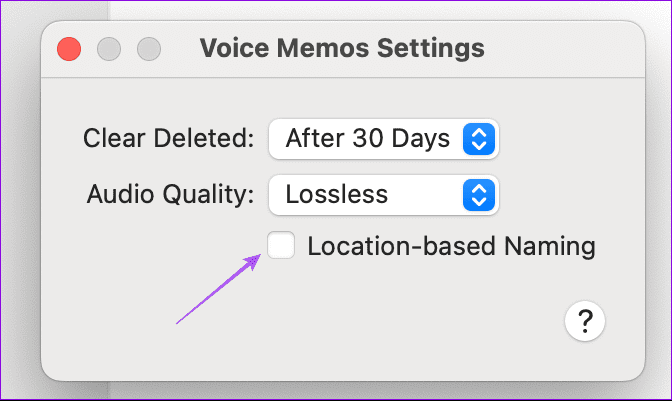 location based naming voice memos mac