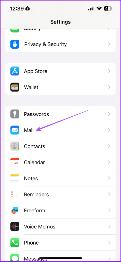 mail settings iphone