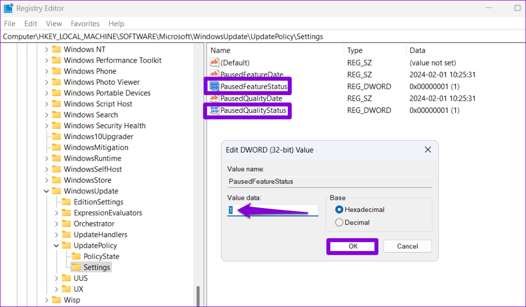 Modify Registry Keys