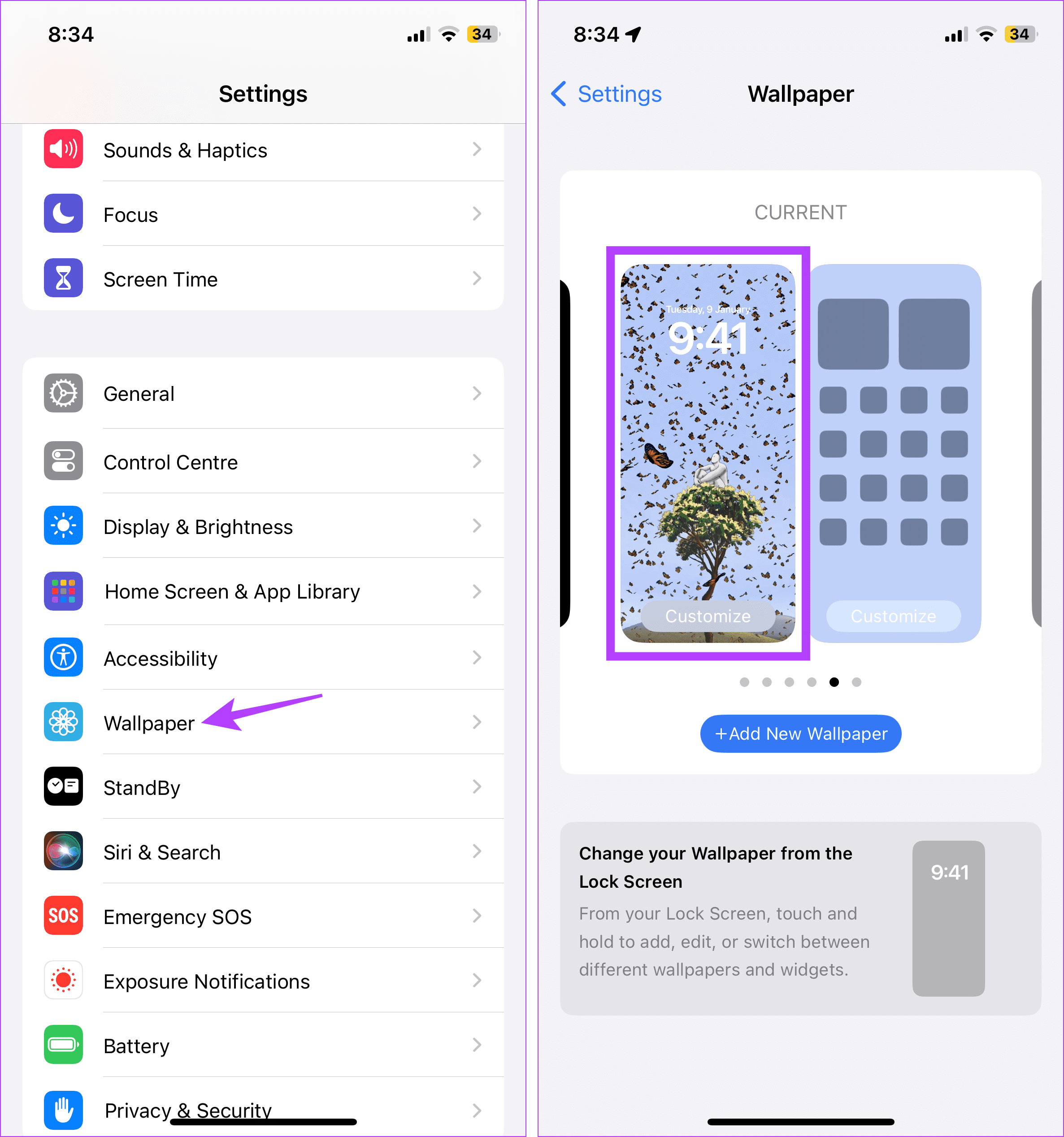 Open Wallpaper settings 1