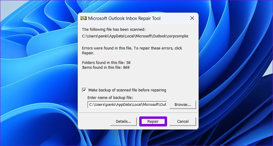 Outlook Inbox Repair Tool