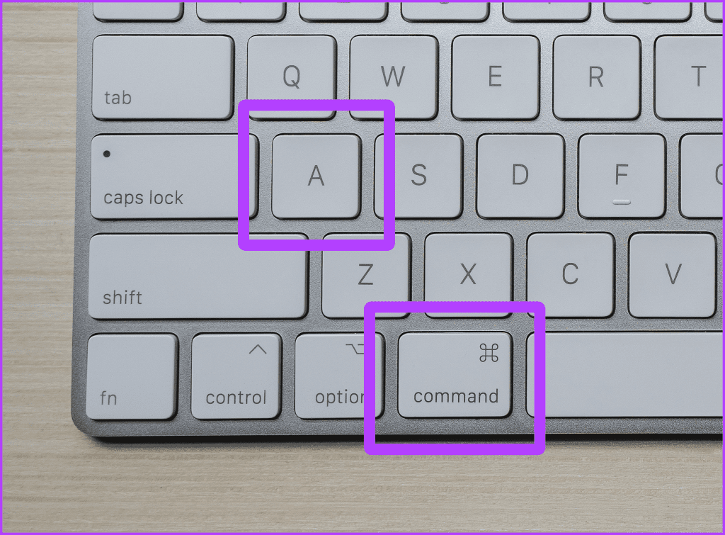 Press CMD A on Mac Keyboard