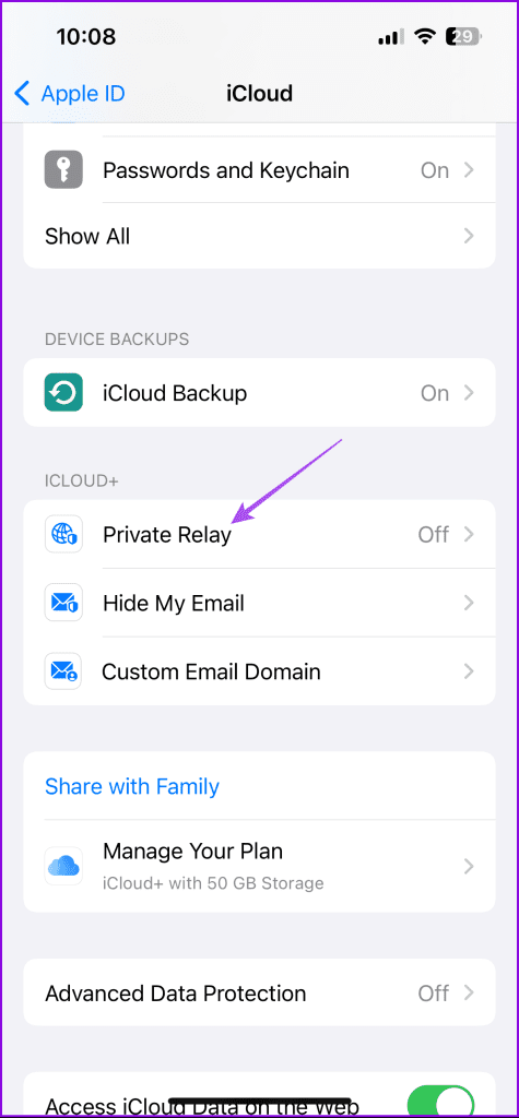 private relay icloud settings iphone