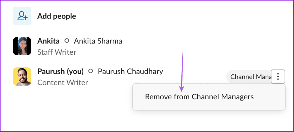 remove yourself from channel managers slack