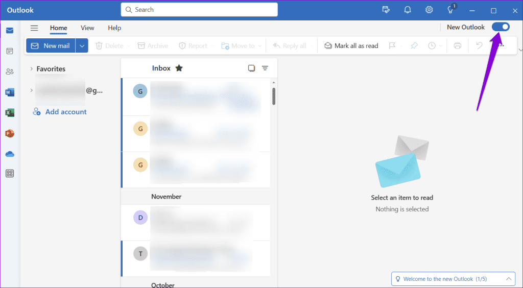 Revert to Old Outlook on Windows Using the Toggle 1