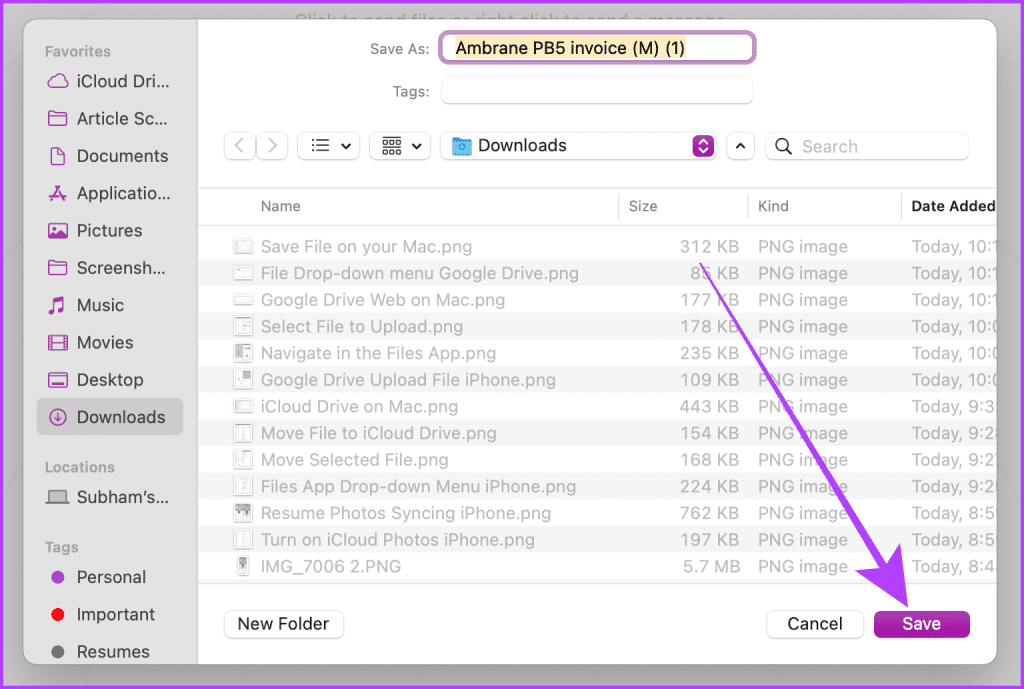 Save Files Finder Window