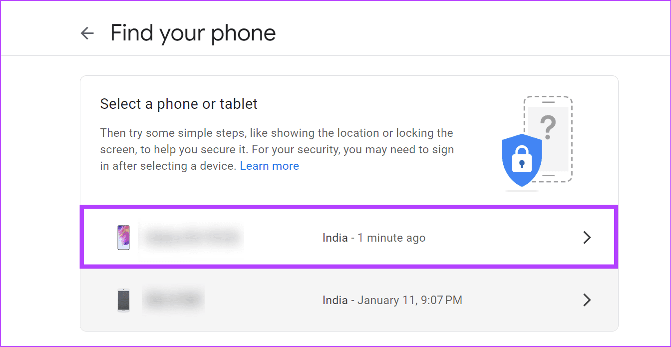 Select the phone