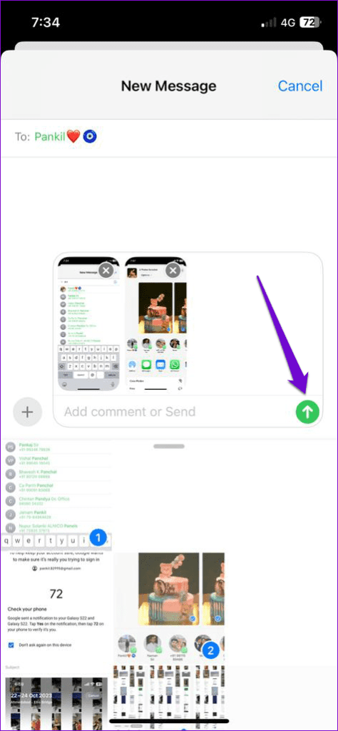 Send Photos via Messages on iPhone