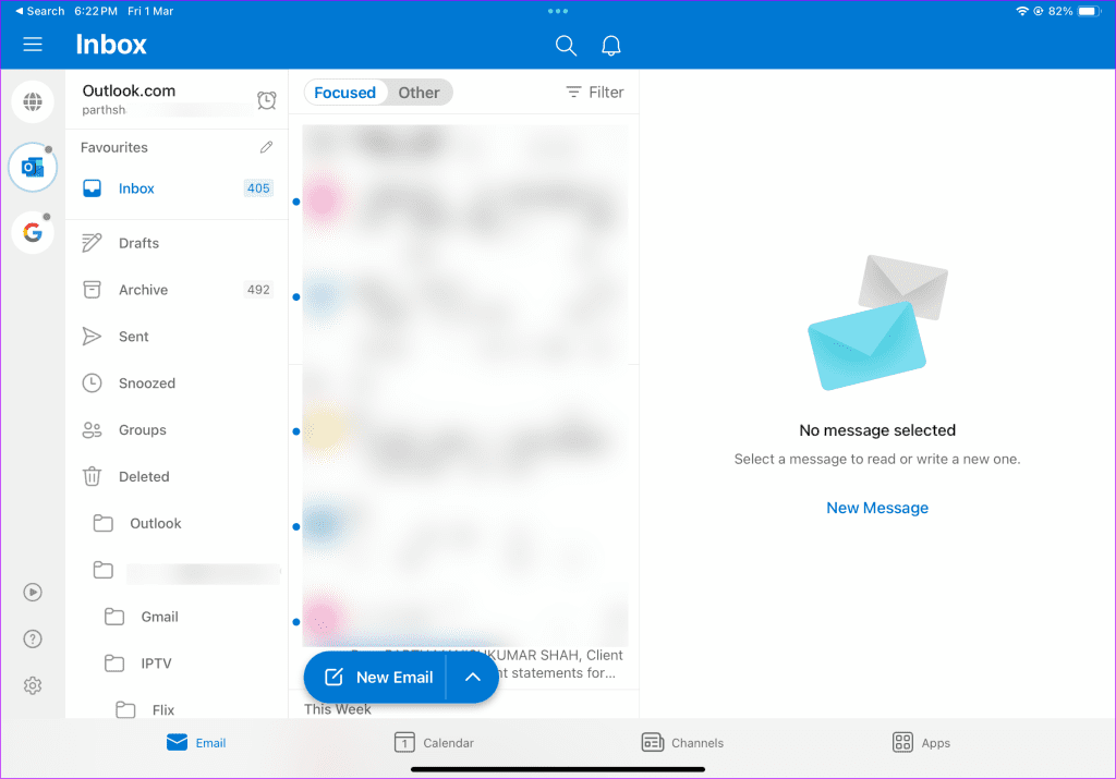 set up Outlook on iPad 9